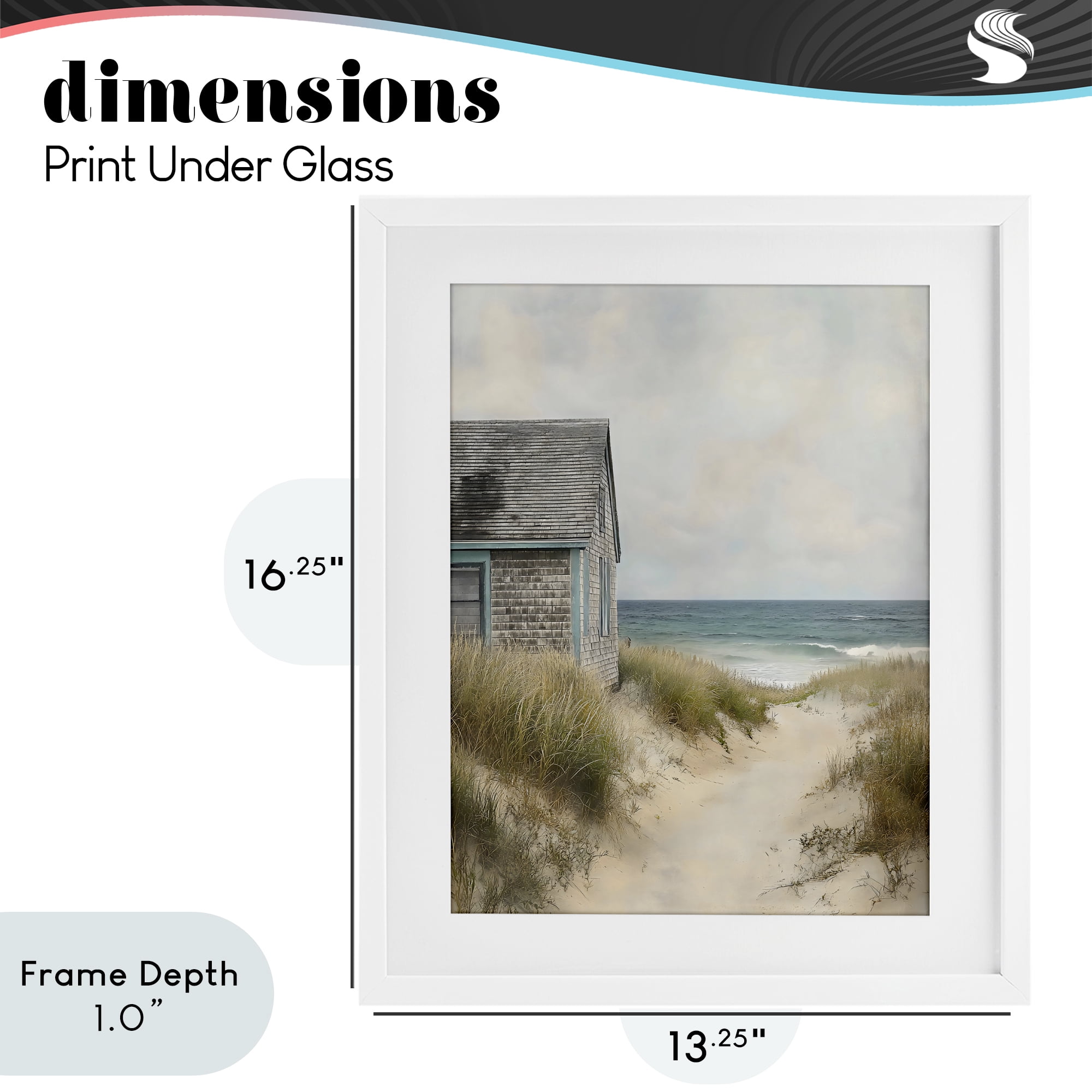 Stupell Industries Oceanfront Cottage on Dune Path White Framed Print Under Glass, design by Creative Studio