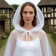 thumbnail image 3 of Hooded Cloak Adult Sheer Cape Witch Queen Cosplay Costume for Halloween Christmas Special Festivals Renaissance, 3 of 7