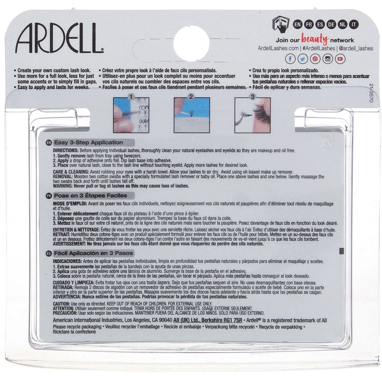 Ardell DuraLash Naturals Flare Individual Lashes, Short Black 56 Ea (Pack of 6)