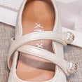 thumbnail image 6 of Girls Ankle Strap Flats Toddler Dress Shoes Kids Walking Shoes Crisscross Strap Pearl Decor Soft Sole Casual Party School Everyday Wear, 6 of 6