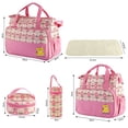 thumbnail image 4 of Juego de bolsas de pañales para bebés TeqHome, 5 piezas con cambiador, color rosa, 4 of 7