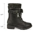 thumbnail image 2 of BURUDANI Kids Girls Fashion Winter Warm Snow Boots Mid Calf Outdoor Combat Boots BLACK Size 6, 2 of 5