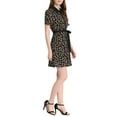 thumbnail image 4 of INSPIRE CHIC Robe Chemise à Manches Courtes avec Ceinture et Col Contrasté pour Femmes P Noir-A, 4 of 6