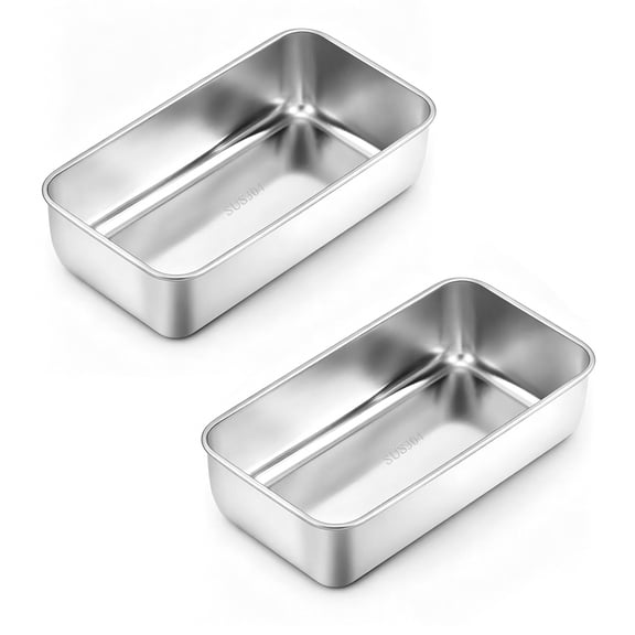 2 Pack Loaf Pans for Baking Bread, 8x5 Inch Stainless Steel Loaf Bread Pans for Homemade Bread, Meatloaf, Bananas, Brownies, Lasagnas