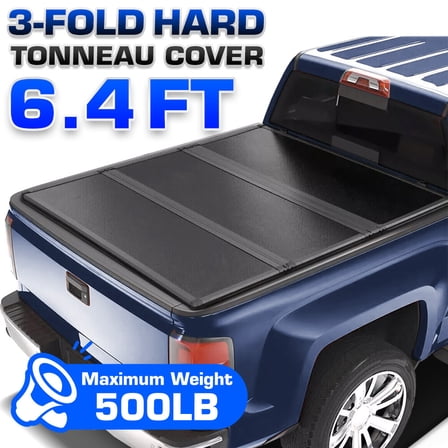 Hard Tri-Fold Tonneau Cover For 03-25 Dodge Ram 1500 2500 3500 6.4FT Truck Bed