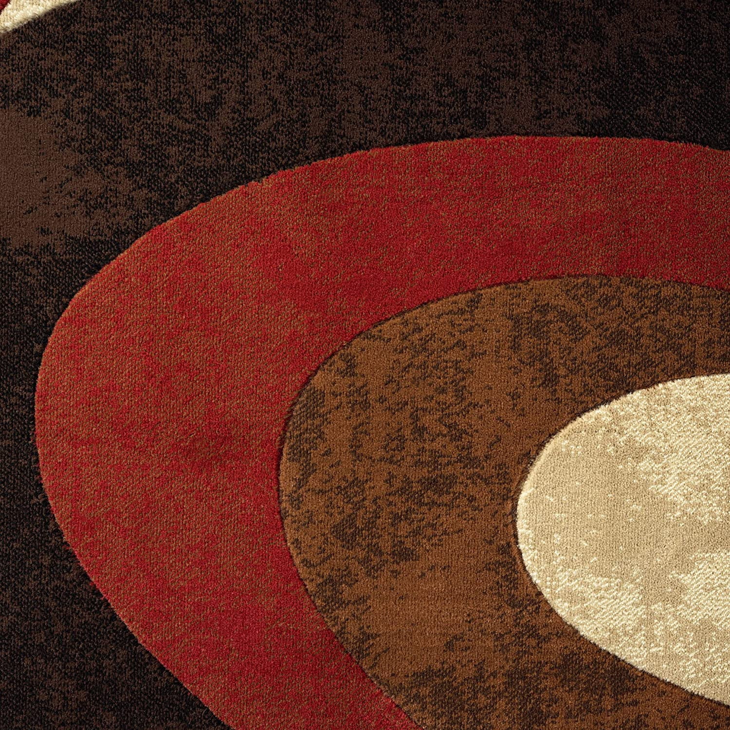 Home Dynamix Tribeca Slade Contemporary Abstract Area Rug, Brown/Red, 3'11"x5'2"