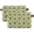 thumbnail image 2 of Coolnut Cartoon Sea Turtles Storage Basket Foldable Storage Bin, Canvas Rectangular Storage Basket with Leather Handles for Home Closet & Office Decor Gifts, 2 of 7