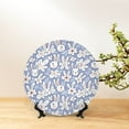 thumbnail image 6 of Salouo Rabbit And Floral Pattern Bone China Decorative Plate,Holiday Decor Decorative Ceramic Plates with Stand Elegant Home DéCor for Hallway/Living Room/Bedroom-7in, 6 of 6