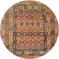 thumbnail image 1 of Ahgly Company Machine Washable Indoor Round Contemporary Peru Brown Area Rugs, 7' Round, 1 of 7