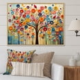 thumbnail image 2 of Designart "Abstract Tree in Colorful Style III" Oversized Floral Framed Wall Art - Global Multicolor Tree African Entryway Framed Wall Art Print, 2 of 7