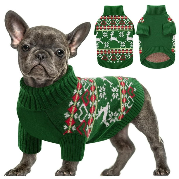 Jersey navideño para perros Queenmore de punto con cuello alto XS