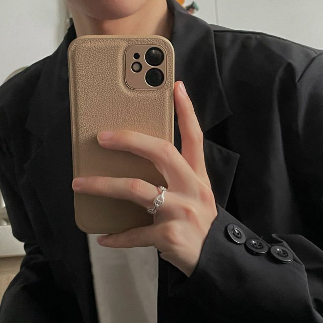 Korea Custom Name Letters Leather PU Soft Case For iphone 15 14 13 Pro Max 12 11 Pro X XS XR 7 8 Plus Luxury Cover for iphone 15 brown For iPhone 15Plus