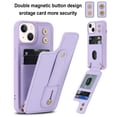 thumbnail image 5 of for iPhone 15 Case with Card Holder Crossbody Lanyard Strap Leather Wallet Case with Magnetic Clasp Kickstand Heavy Duty Protective Back Flip Phone Cover for Women,Purple, 5 of 9
