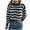 Black, variant on DDAPJ pyju Womens Striped Sweaters Crochet Knit Long Sleeve Cropped Tops Soft Knit Pullover Sweater Black M