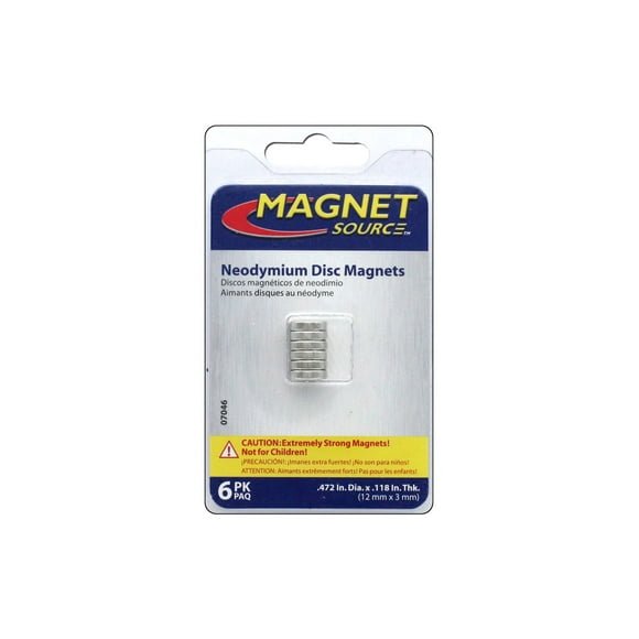The Magnet Source Disque Magnétique en Néodyme 1/2" 6Pc
