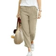thumbnail image 2 of Womens Casual Pants Women Summer Trousers Casual Soild Light Comfortable Breathable Casual Trousers Beach Pants With Pocket Relaxed Fit, 2 of 8