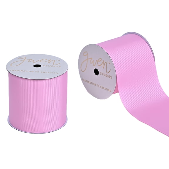 Gwen Studios Pink 3-Inch Grosgrain Ribbon - 3 Yards for Crafting