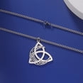 thumbnail image 2 of TEAMER Celtics Moon Necklace Crescent Pendant Trinity Knot Irish Protection Blessing For Men Women, 2 of 5