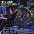 thumbnail image 4 of Seenda Gaming Chair, Computer Chair with RGB LED Lights, Ergonomic Chair for for Adults and Kids with Flip Armrests & Headrest Lumbar Support, Black, 4 of 8