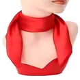 thumbnail image 5 of Ediodpoh Versatile Solid Color Silk Square Scarf for Work Holiday Performance and Decoration All Season Red, 5 of 5