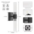 thumbnail image 5 of Ralbay Black Wall Sconces Set of 2,Modern Indoor Wall Sconce Bathroom Vanity Light Fixture Bathroom Sconces Wall Lighting with Frosted Glass Shade for Bedroom Stairs(Bulbs Included), 5 of 7