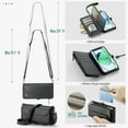 thumbnail image 2 of for iPhone 13 Full Body Protection Wallet Folio Flip Case, Shoulder Strap & Wristlet Card Slots Zipper Pocket RFID Blocking Rugged Durable PU Leather Phone Case Cover, Black, 2 of 10