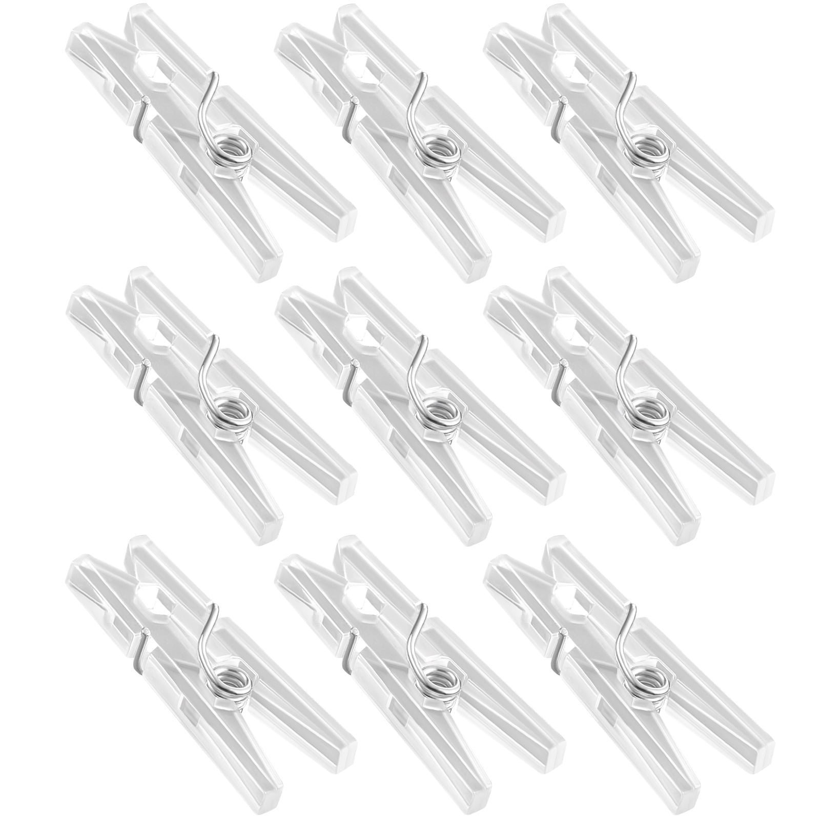 50pcs Transparent Plastic Clips Mini Clothespins Spring Clothing