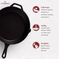 thumbnail image 3 of Juego de sartenes de hierro fundido Cuisinel, 25 cm, 30 cm, presazonadas, 3 of 7