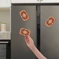 thumbnail image 5 of 2 Pcs Strong Fridge Magnets Gold Red Mandala Refrigerator Magnets Sticker Decor for Whiteboards Locker 4"x2.5", 5 of 5