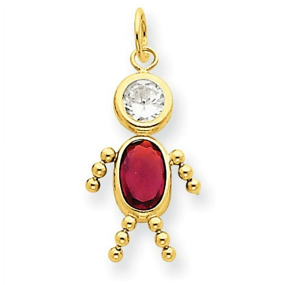 Finest Gold 14K Yellow Gold January Boy Birthstone Charm