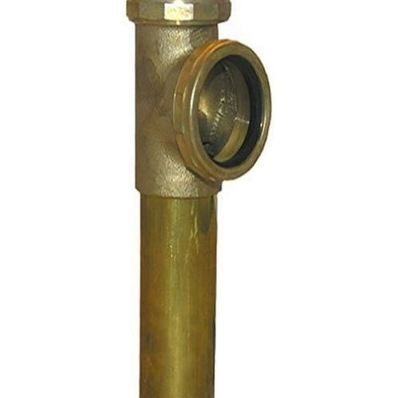 Lasco Fittings Slip Joint End Outlet Baffle Tee - Rough Brass, 1-1/2-Inch, Nuts, Washers