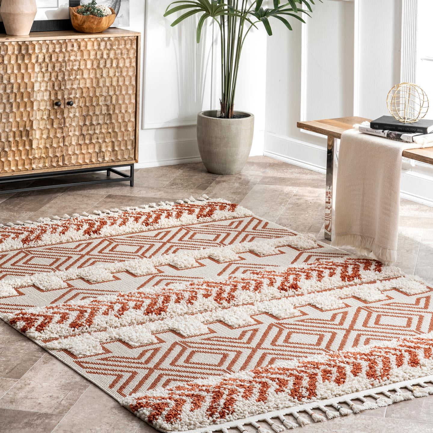 nuLOOM Zuri Shaggy Banded Tribal Area Rug