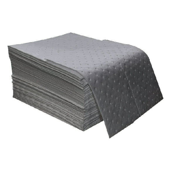ATERET Oil Mat I Extra Strength Sorbent Lightweight Dimpled Bonded Absorbent Pad I 16" x 18" I 200 Universal Absorbing Pads I Grey