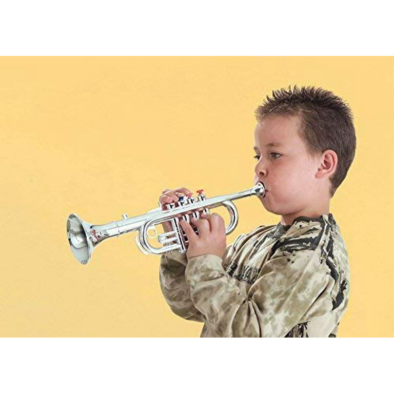 Click N' Play Toy Trumpet and Toy Saxophone Set for Kids - Create Real  Music - Safety Tested BPA Free - Silver Finish Kids Trumpet w/ Color Keys  Real Notes - Start