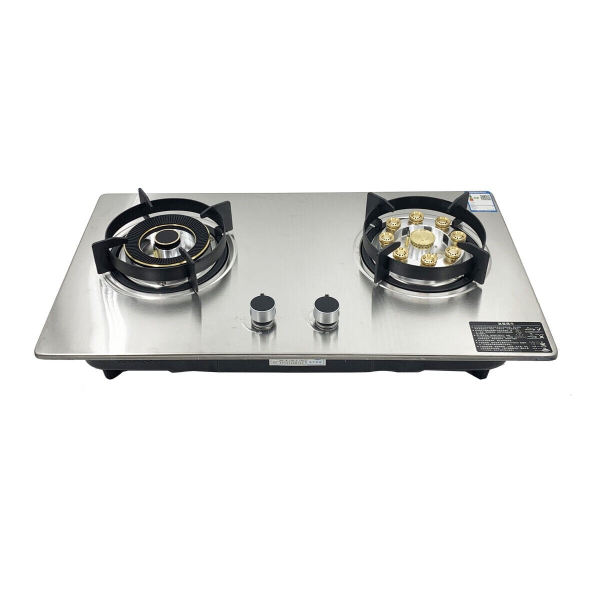 TABODD Gas Stove Gas Cooktop 2 Burners, 28 Inches Portable Stainless Steel Built-in Gas Hob Dual Fuel Easy to Clean for RVs, Apartments, Outdoor