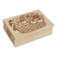 thumbnail image 1 of Wicker Vegetable Basket with Tomatoes Carrots Eggplants Lettuce Corn Rectangle Rubber Stamp Stamping Scrapbooking Crafting - Large 2.5in, 1 of 7