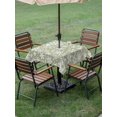 thumbnail image 3 of Outdoor Tablecloth with Umbrella Hole and Zipper, Green Christmas Square Table Cloth 54x54 Inch Waterproof Tablecloth, Snowflakes Xmas Winter New Year Picnic Table Cover for Patio Camping, 3 of 7