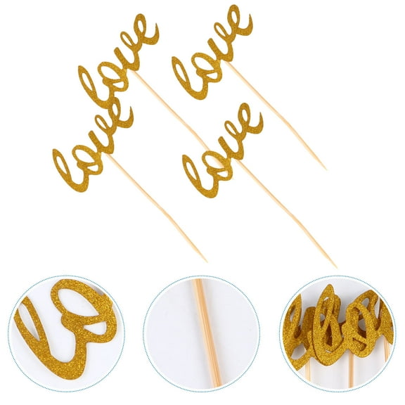 COSMOBETTY 30pcs Love Letter Cake Toppers For Birthday Party Favors Creative Wedding Cake Decor Material For Desserts