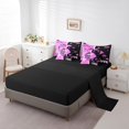 thumbnail image 2 of Leopard Lip Comforter Set 7 Piece Purple Black Love Full Bedding Set With Sheets For Women,Hip Hop Floral Stars Butterfly Bed In A Bag Valentine'S Day Gifts Bed Set, 2 of 4