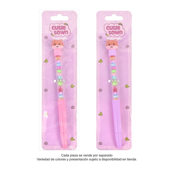 Bolígrafo Prichos Cutie Town Multicolor de Plástico Tinta PVC y Cuentas 1 Pieza