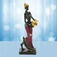 thumbnail image 2 of African Figurines Women Decorative Sculpture Flower Vase Home Centerpieces for Dining Room Table Tribal Lady Statue Vintage Gift, 2 of 8