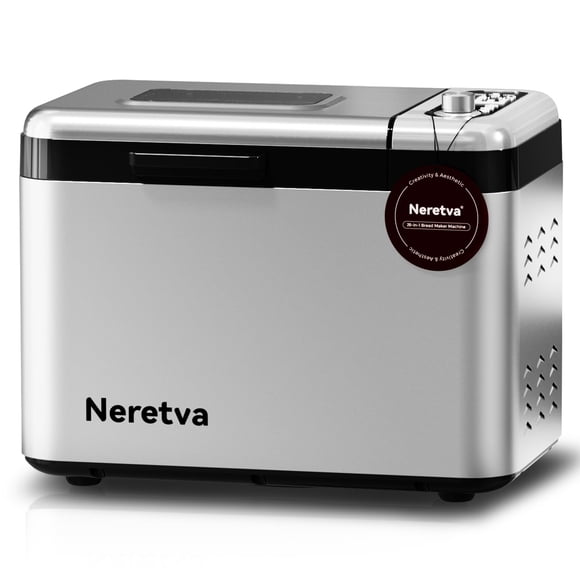 Panificadora Neretva de 3,3 lb, 15 en 1, acero inoxidable
