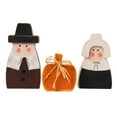 thumbnail image 4 of MCheck 3 Piece 3D Pumpkin Sign and Pilgrim Figurines for Thanksgiving Decor, 4.9 in Rustic Wooden Fall Centerpieces for Table Tiered Tray Shelf Mantle Kitchen Office Farmhouse Autumn Home Decorations, 4 of 8