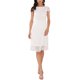 thumbnail image 2 of INSPIRAR CHIC Vestidos Midi de Cóctel para Mujeres con Encaje Floral y Mangas Cortas, Cuello Barco, para Invitadas de Boda, Blanco M, 2 of 6