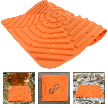 SEWCHICS Chicken Nesting Pads For Laying Chicken Bedding Liner Orange Silicone 1Pack 12X12X0.3In