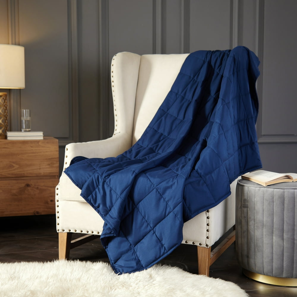 Mainstays 10 lb Super Soft Weighted Blanket, 50" x 60", Blue Walmart