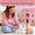 thumbnail image 5 of YIQII Hopping Bunny Plush with Carrot, Easter Plush Bunny Toys, Realistic Interactive Rabbit, Interactive Bunny Bunbi with Sounds, Twitching Mouth and Nose, and Wiggling Ears (White), 5 of 7