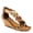 GOLD, variant on Women's HARLEQUIN Ankle Strap T-Strap Wedge Sandals - Floral Design, Cushioned Insole, Back Zipper
