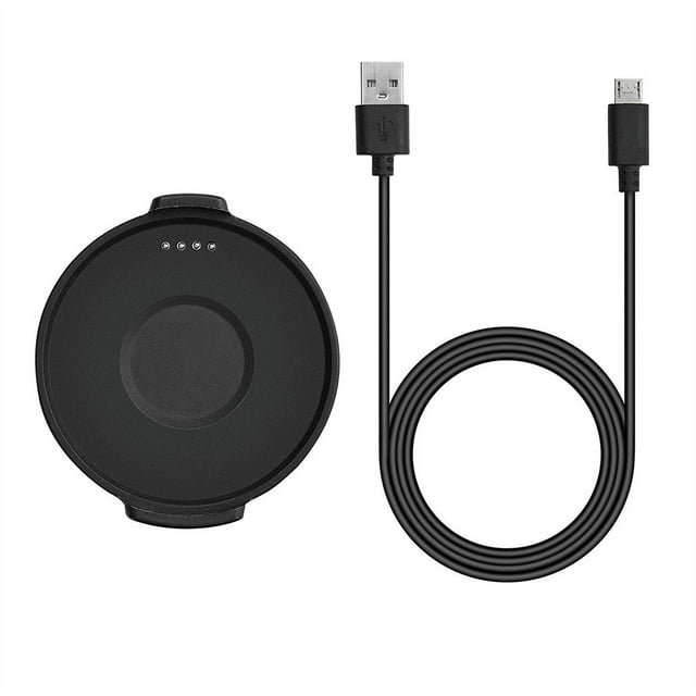 Ticwatch Pro Replacement Charger - Magnetic Cable, 5V/500mAH, PTC Protection, USB Cable, 1 Hydrogel Film, Black, Convenient Charging