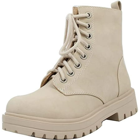 

Soda Women s Combat Lace Up Ankle Boots